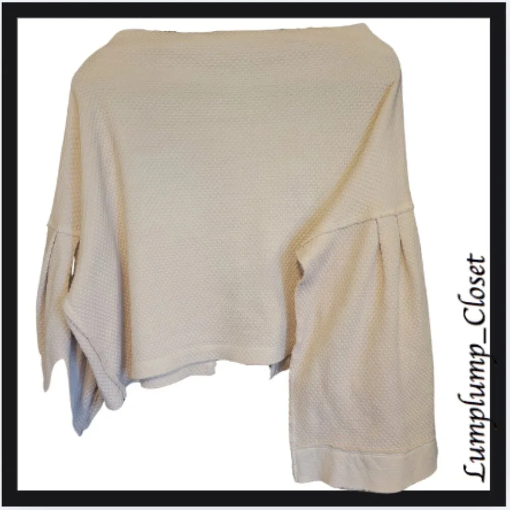 Free People Ivory Cropped Open-Back Sweater